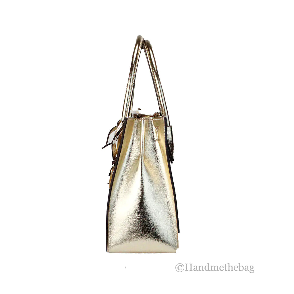 Michael Kors Mercer Medium Pale Gold Messenger Crossbody Bag